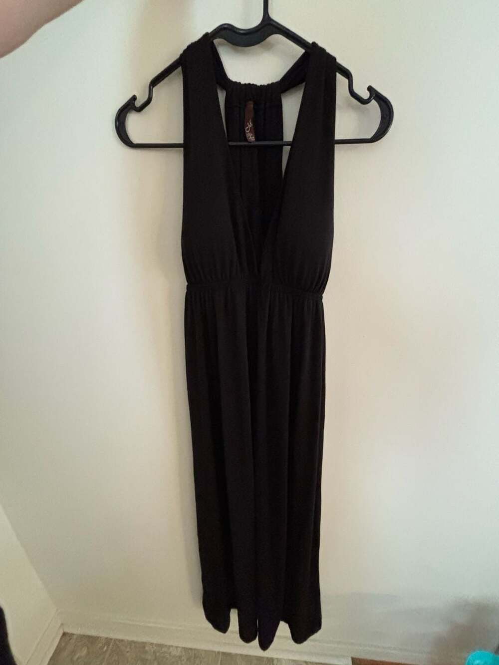 Marisa Baratelli Black Halter Neck Jersey Maxi Dress